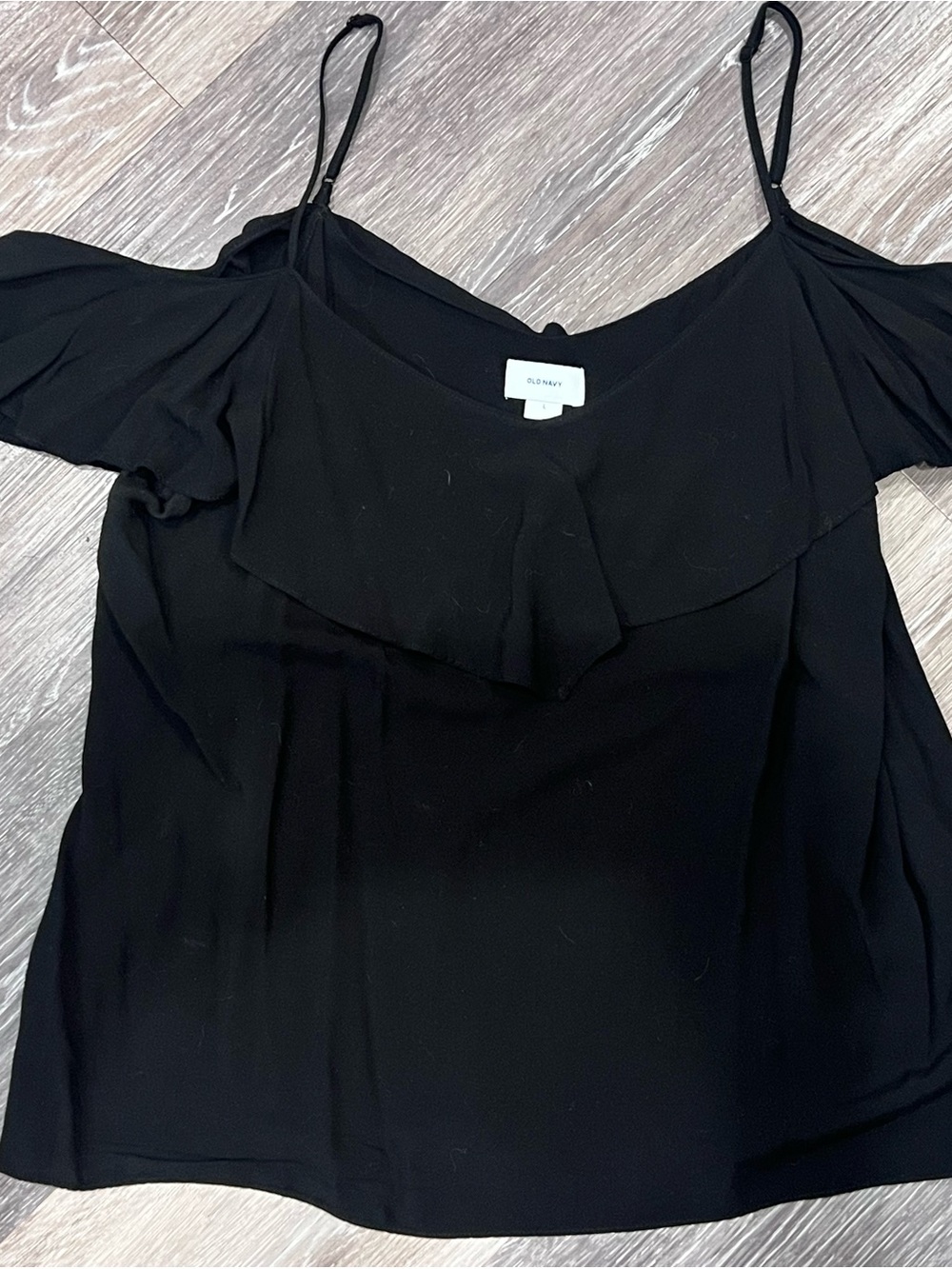 Old Navy Black Cold-Shoulder Ruffle Camisole